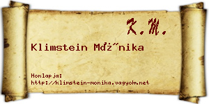 Klimstein Mónika névjegykártya